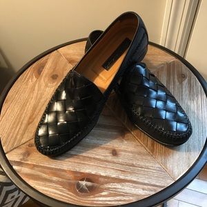 Johnston & Murphy Leather Woven Slip-On Shoes